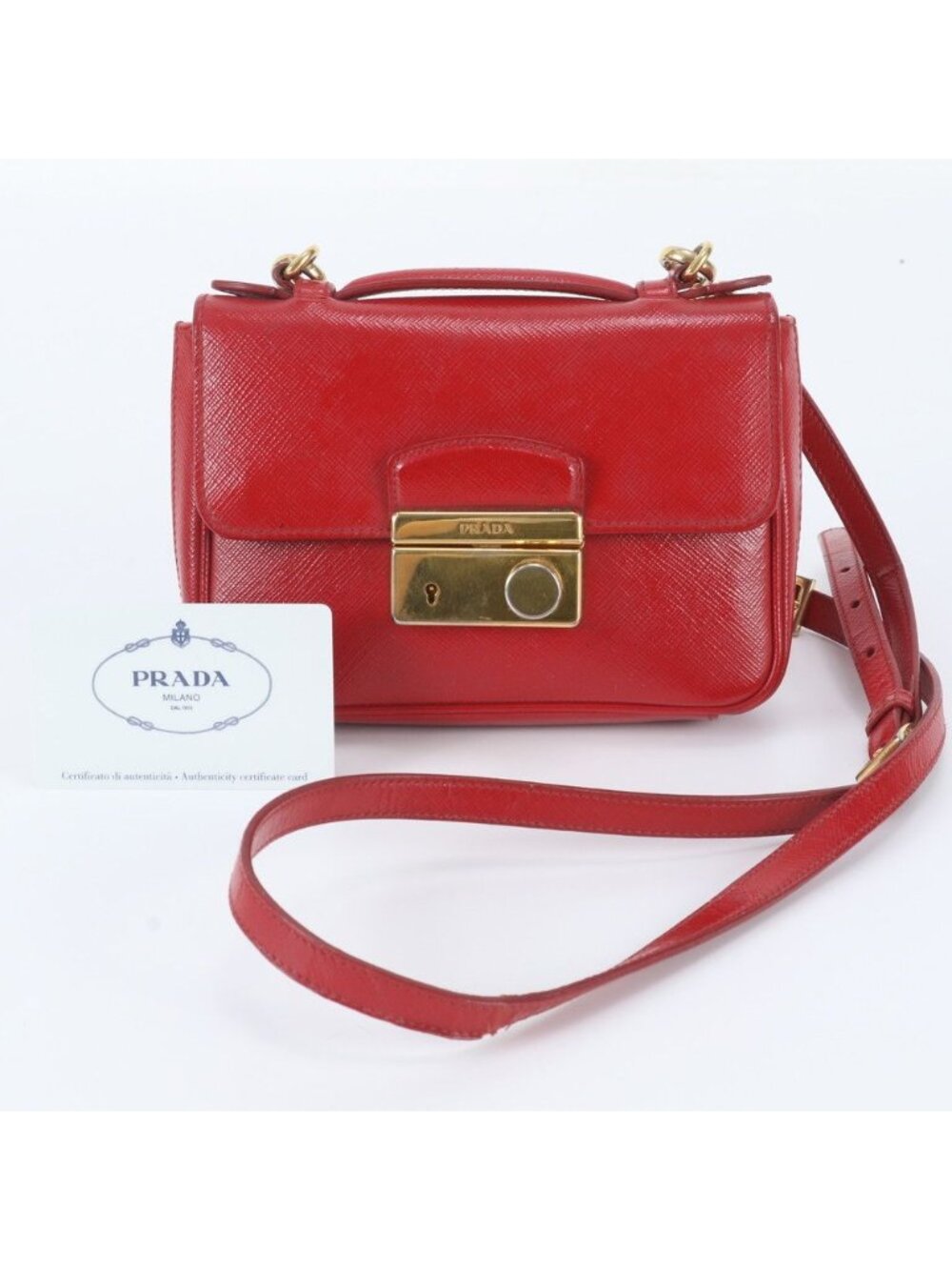 Prada White Tag Yes Saffiano Leather 2-Way Shoulder Bag